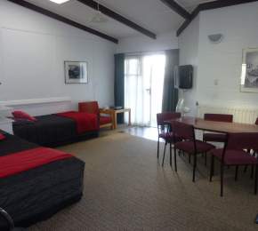 Living and dining area in two bedroom unit